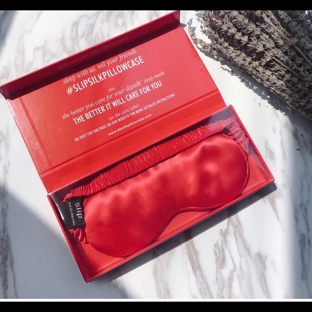 Slip pure silk sleep mask red